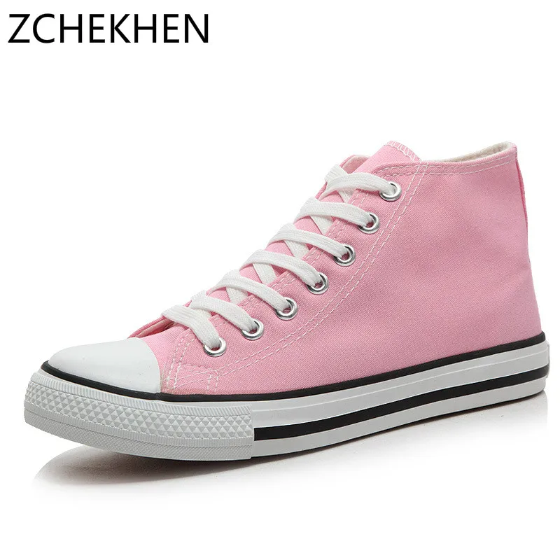 High Top Canvas Shoes Women Lace Up Shoes students women sneakers