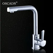 high quality rotating brass kitchen faucets hot & cold water torneiras cozinha square chrome taps mixers home decor improvement