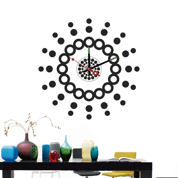 1x Wholesale Large Frameless DIY Wall Stickers Clock Dots & Circles
