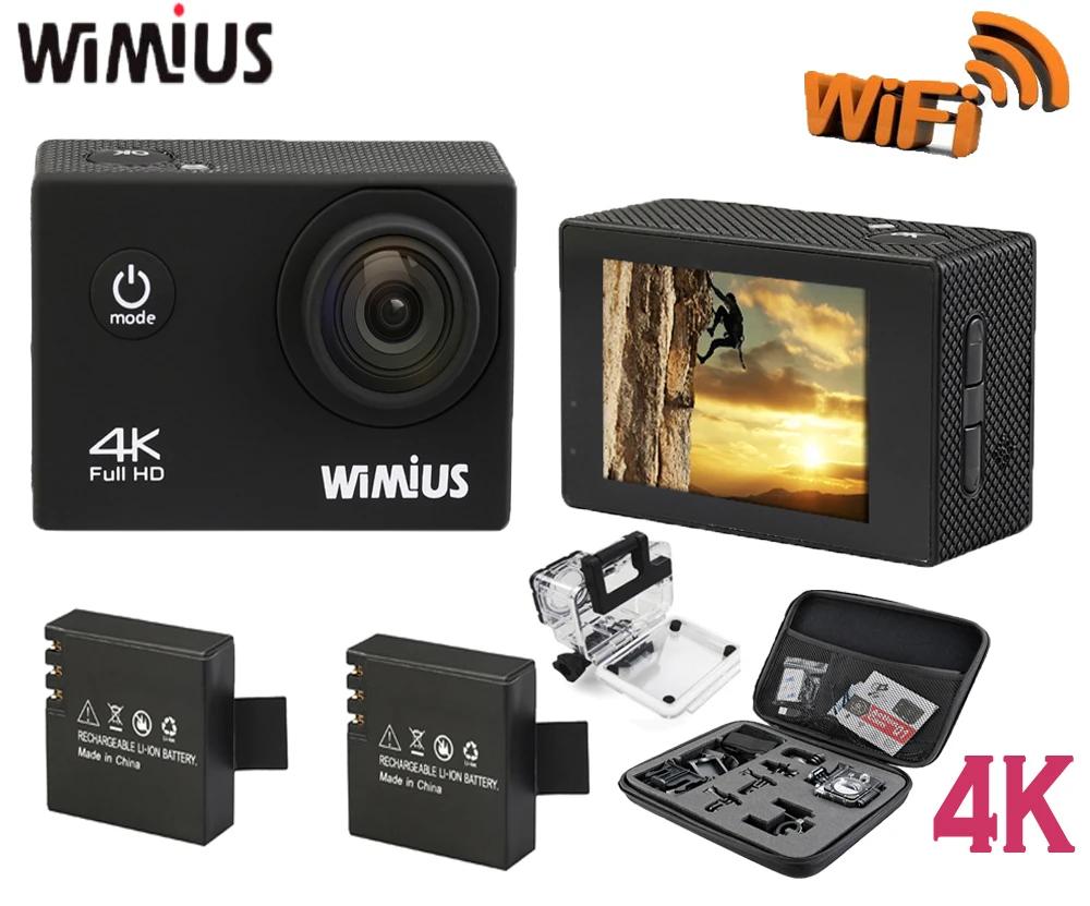 Wimius Q1 4K Action Camera Full HD 1080P 60fps 2.0" LCD Mini Wifi Sport