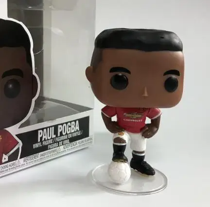 Футбол Romelu Lukaku& ZLATA Ibrahimovic& Paul Pogba robero Firmino& Mohamed Salah& Sadio Mane Виниловая фигурка кукол игрушки - Цвет: Paul with box