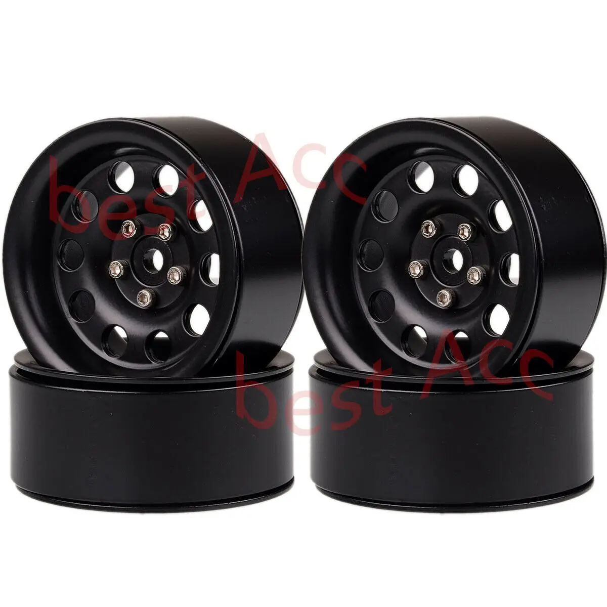 

4P Metal 2.2" Beadlock Wheels RIMS 2024 For RC 1/10 Crawler Traxxas Axial black