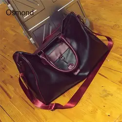 Осмонд из искусственной кожи Чемодан саквояж Overnight Duffel Bag Дорожная сумка Для мужчин сумка большая Ёмкость сумки Weekender посылка