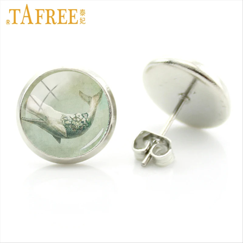 

TAFREE Variety Animals Stud Earrings Dolphin stock vector earring hedgehog Rabbit Pug Panda Totoro turtles women jewlery A520