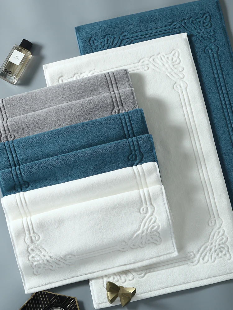 45x75 см белый/темно-синий/серый хлопок коврик для ванной полотенце педаль напольный коврик для ванной комнаты полотенце для ног водопоглощающая Нескользящая