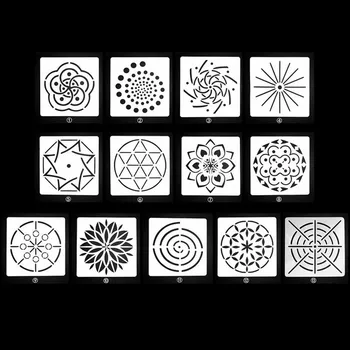 

13PCS Assorted Pattern Mandala Dotting Painting Stencils Templates Tools for DIY Craft Furniture Wood Canvas Rocks Fabrics Art