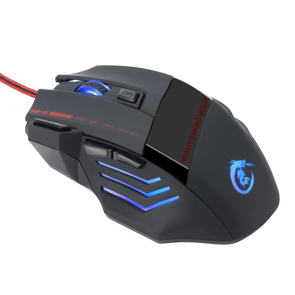 Профессиональная Проводная игровая мышь HXSJ 3200DPI регулируемая с 7 кнопками USB