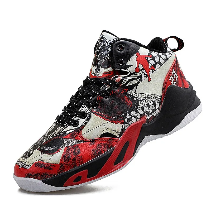 Мужские кроссовки Jordan для уличного баскетбола; дышащие баскетбольные кроссовки в стиле ретро с черепом; 23 спортивные ботинки; zapatillas baloncesto Basket Homme - Цвет: Red