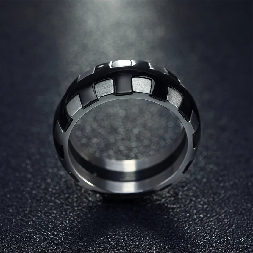 Кольцо с рифленым протектором для шин, мужское кольцо в стиле рок, панк, Винтажное кольцо из нержавеющей стали, вечерние ювелирные изделия