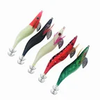 

5Pcs Luminous Squid Jig Wood Shrimp Fishing Lure Squid Cuttlefish Jigs Lures 13.5cm 21g with 3.5# Hook Fish Tackle Wobbler