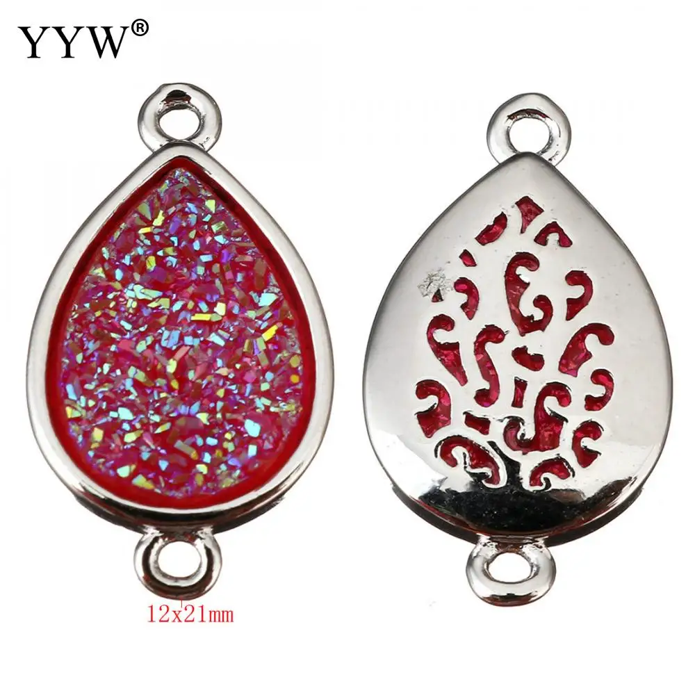 Teardrop Brass Jewelry Connector Natural Stone Ice Quartz Stone Charms Diy Components For Necklace Bracelet Making Accessories