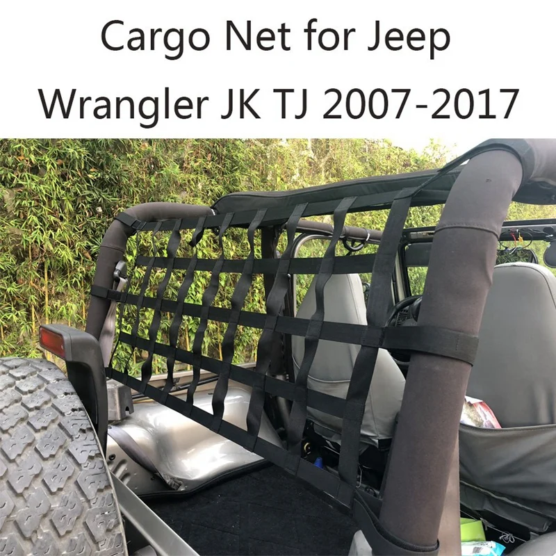 Грузовая сетка задняя и верхняя для Jeep Wrangler Jk Tj 1997-2018, хранение каркас безопасности для пассажиров домашних животных