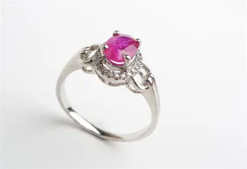 

Genuine Red Natural Ruby Rings For Women Lady 925 Sterling Silver Love Wedding Party Ruby Gemstone Rings Size 6