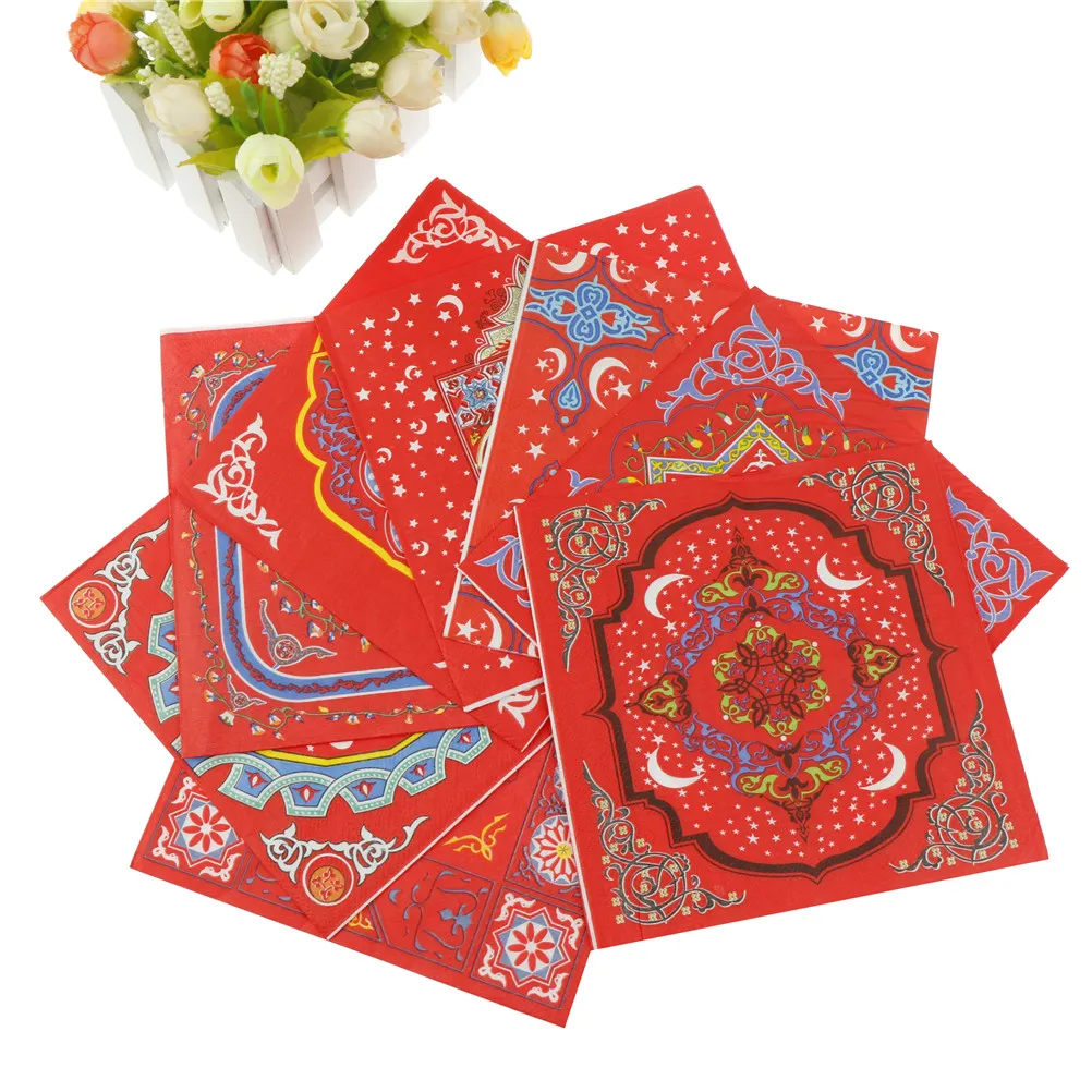 20 Pcs/Pack Decoupage Printed Paper Napkins Beverage Event & Party