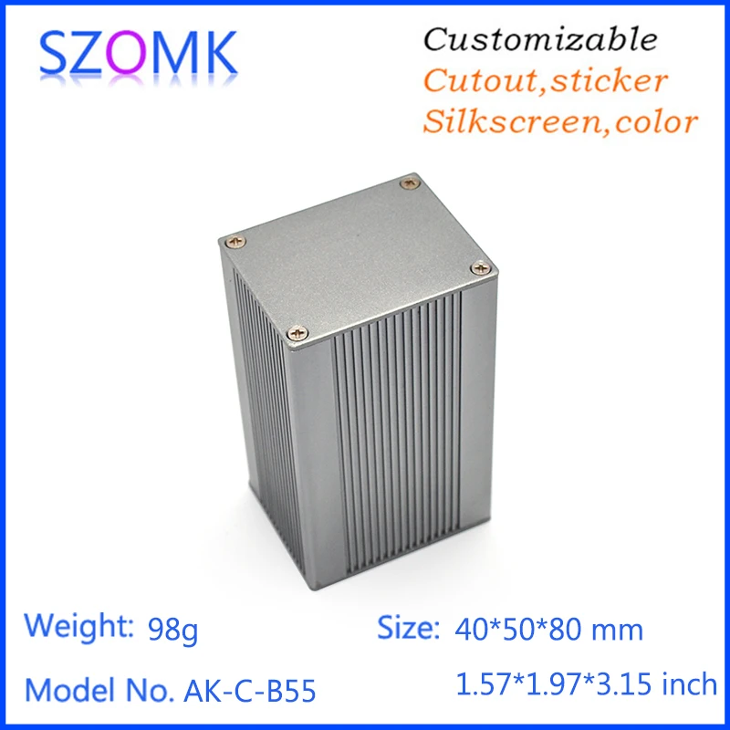 

1 pc, 40*50*80mm dark grey aluminum extrusion enclosure project box szomk enclosure for pcb power supply gps tracker control box