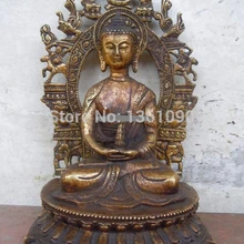 Xd 001071 1" Китай бронза позолота резные мелко пагоды Шакьямуни будды Скульптура