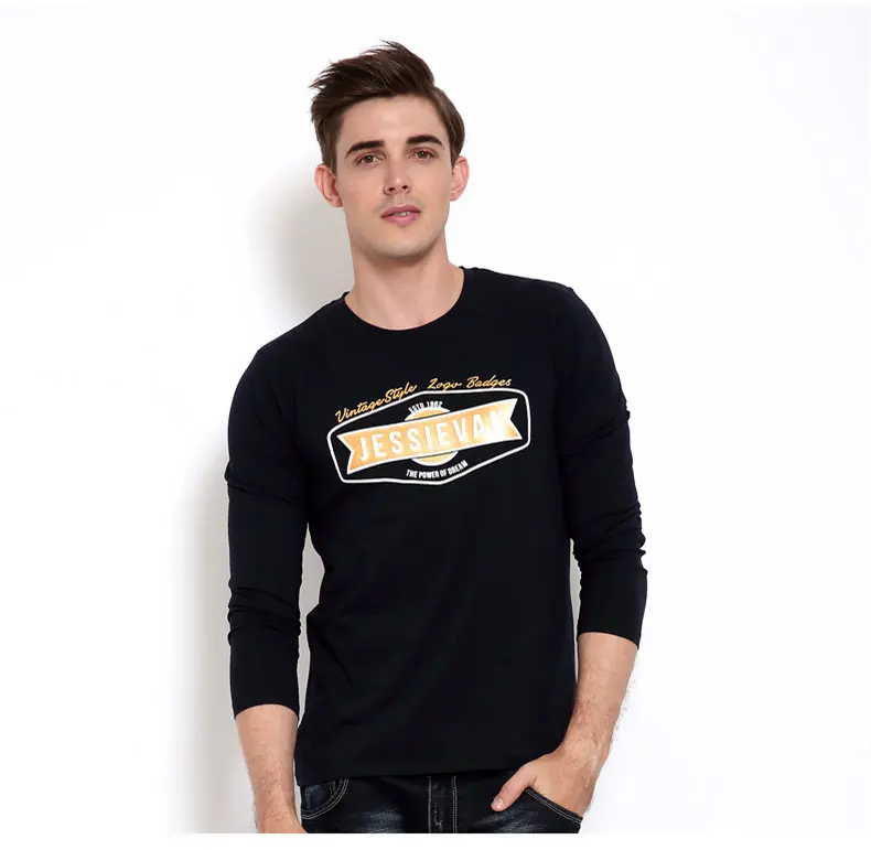 4Colors Mens T shirts long sleeve Print Muls Brand Top Quality T-Shirts Male Auumn Spring Plus size 4XL 3XL Tshirts for Man 2017-04