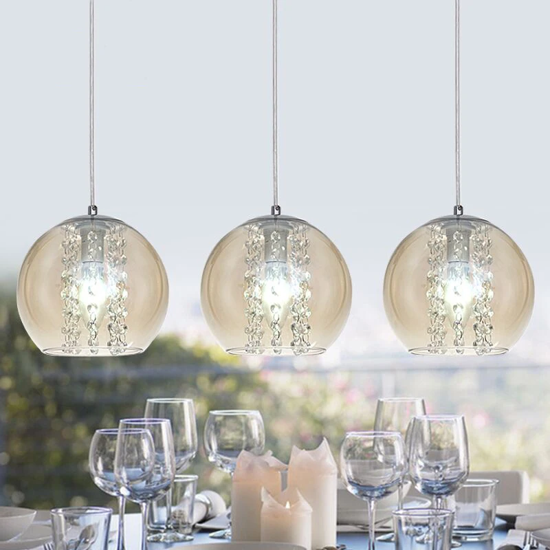  modern bried dia 20cm amber glass ball pendant light fixture fashion DIY home deco living room crys - 32817561304