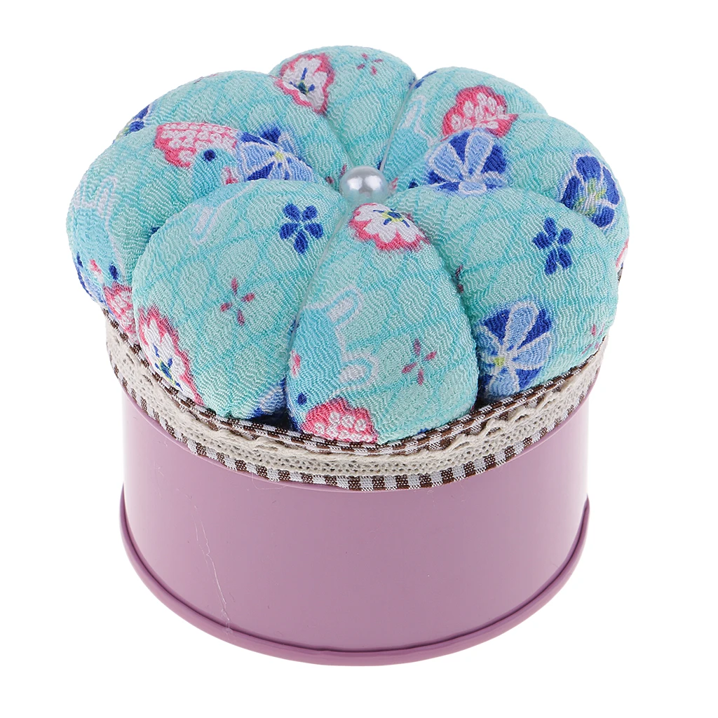 Lovely Pumpkin Shape Sewing Pin Cushion Pincushions Handmade with Sewing Kit for Beginners