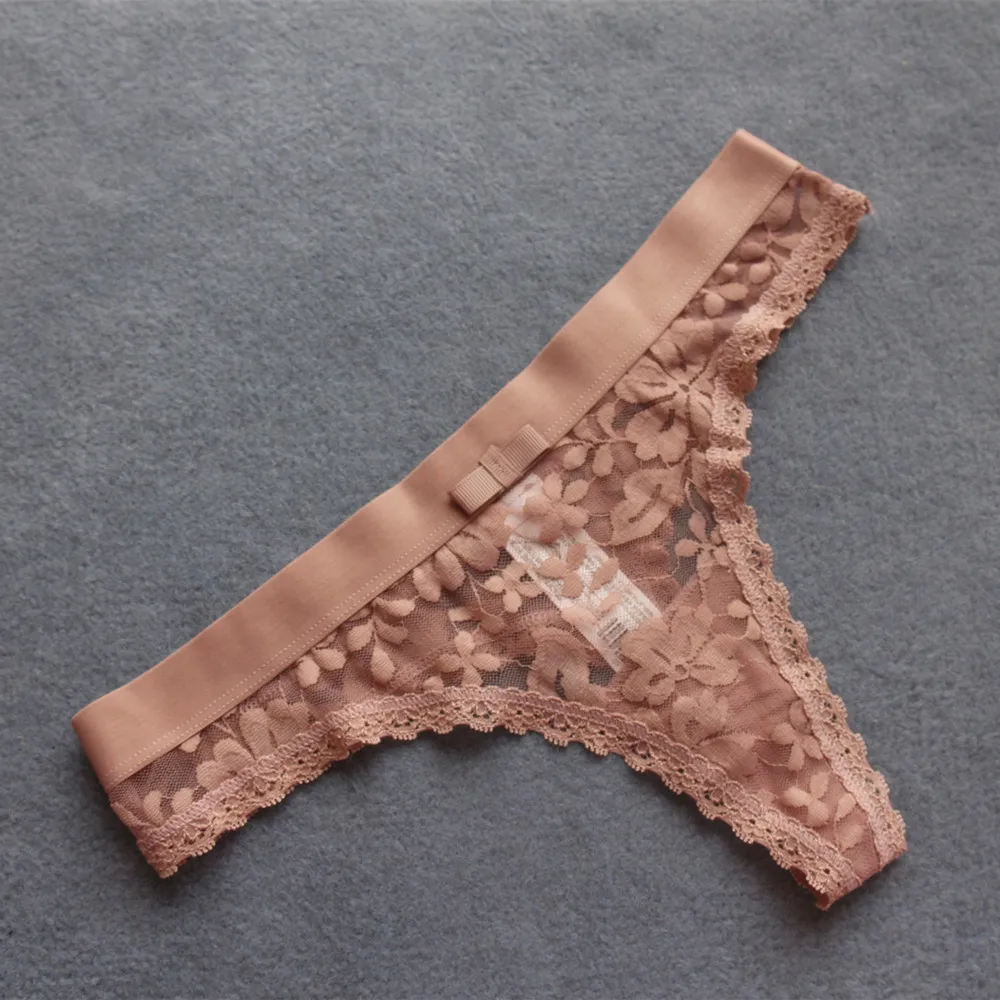 Voplidia Women Sexy Panties Underwear Thongs G-Strings 2018 See through Female Seamless Lingerie Lace Low-waist G Strings PM213