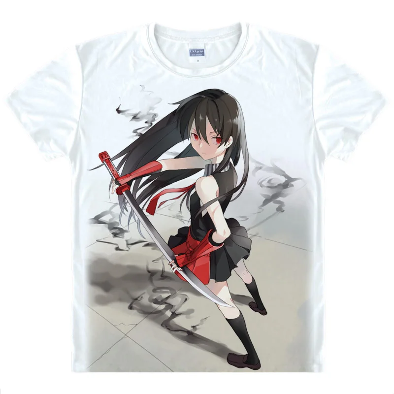 Coolprint аниме рубашка Akame ga футболки KILL многостильная с коротким рукавом ночной