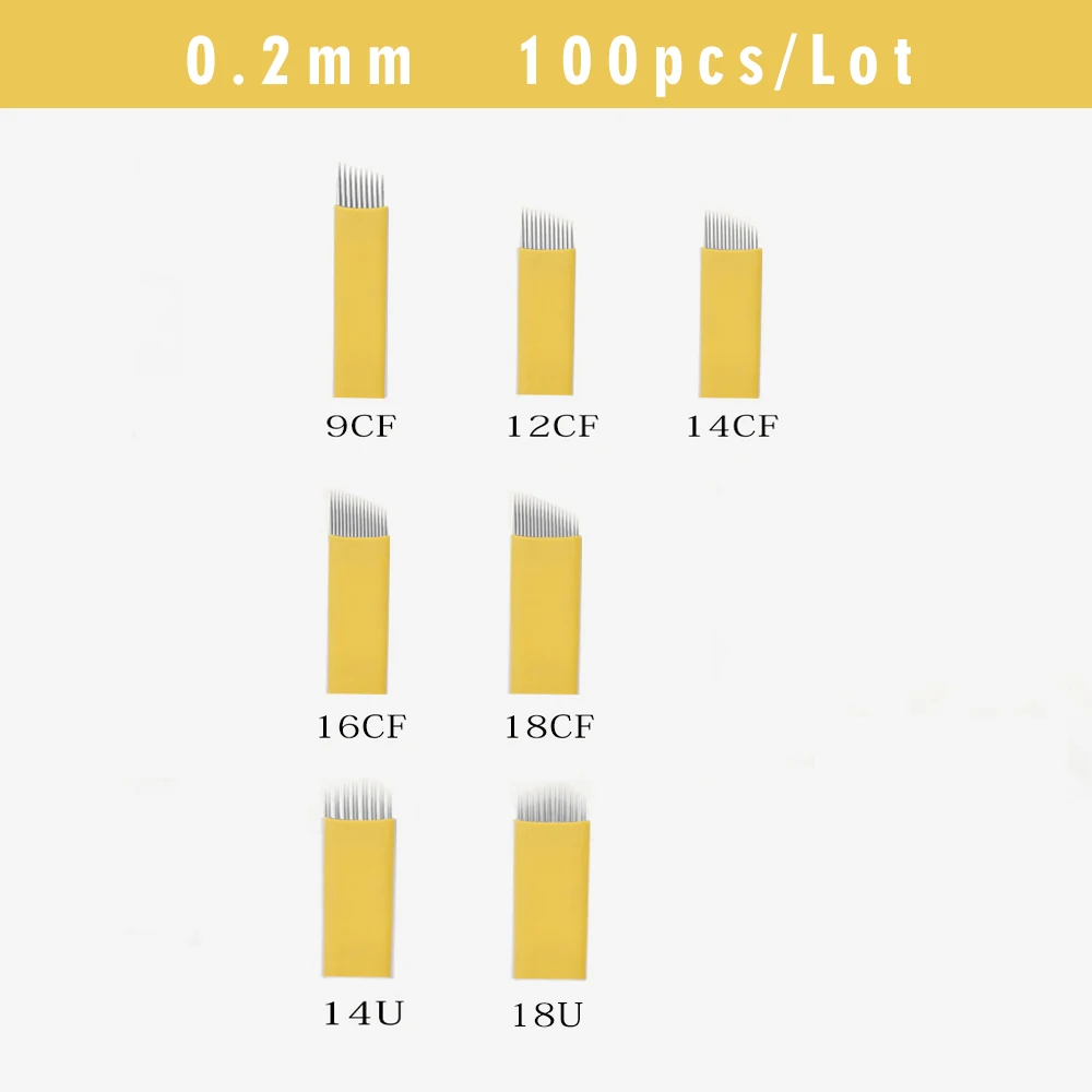 

Biomaser 100Pcs Lamina Tebori Microblading Needles Permanent Makeup Eyebrow Embroidery Blade For Microblading Manual Pen