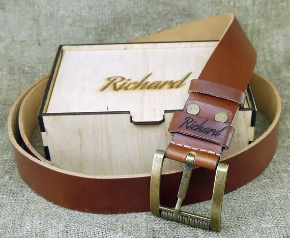 personalized mens leather belt