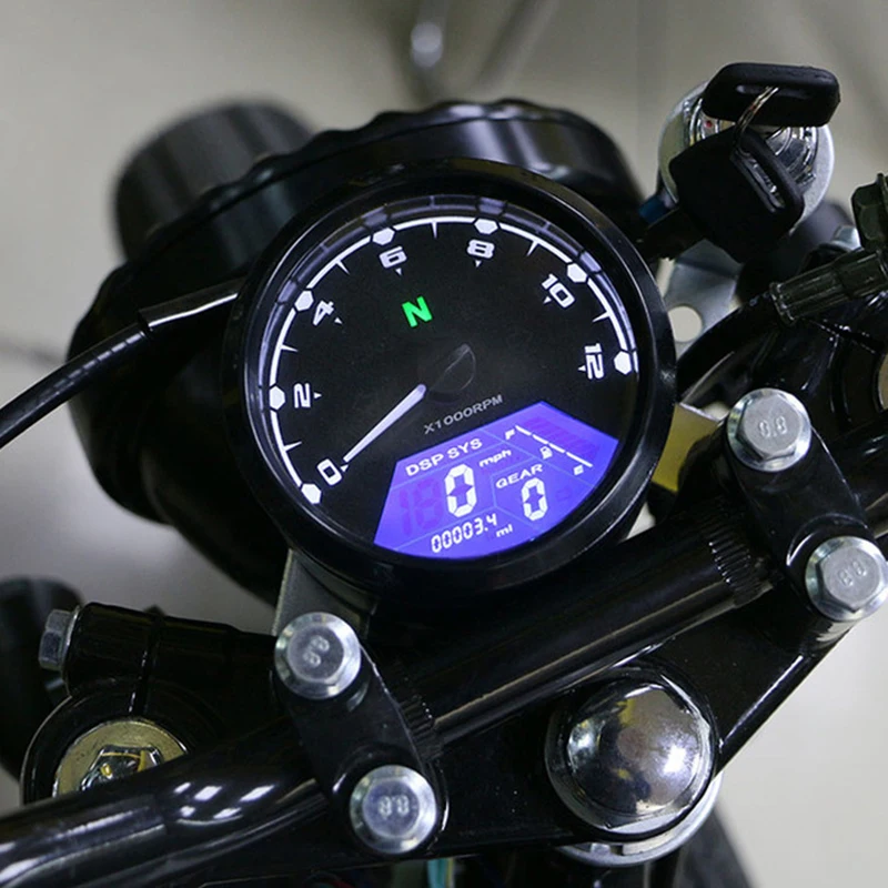 

Universal 12V Motorcycle LCD LED Digital Measurement Odometer Speedometer Oil Gauge Custom For Honda Yamaha Suzuki Kawasaki BMW