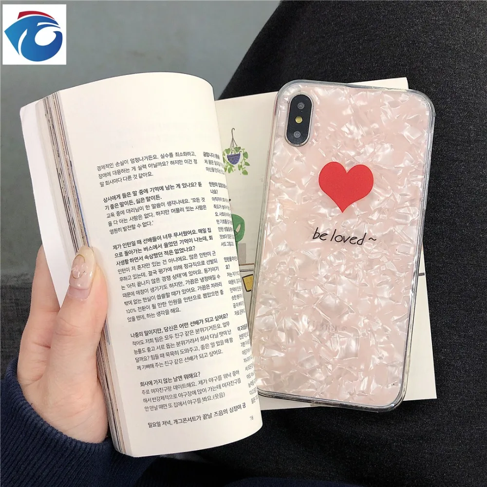 HUANQING  Fashion Lovely kindheart Cell phone case For iPhone 6 6s 7 8 Plus X XR XS Max Glitter shell Soft Phone Case 7