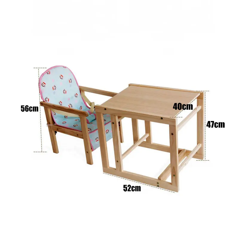 2 in 1 multifunctional wood baby feed chair, 5 grade adjust seat height baby highchair, PP material plate kids dining chair 2 in 1 multifunctional wood baby feed chair, 5 grade adjust seat height baby highchair, PP material plate kids dining chair