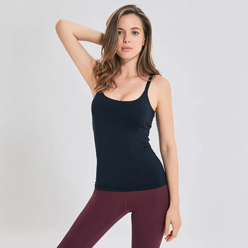 

Women Yoga Shirt Sleeveless Solid Color Fitness Vests With Chest Pads Sexy Beautiful Back Mesh Workout Bodybuilding Clothes Top