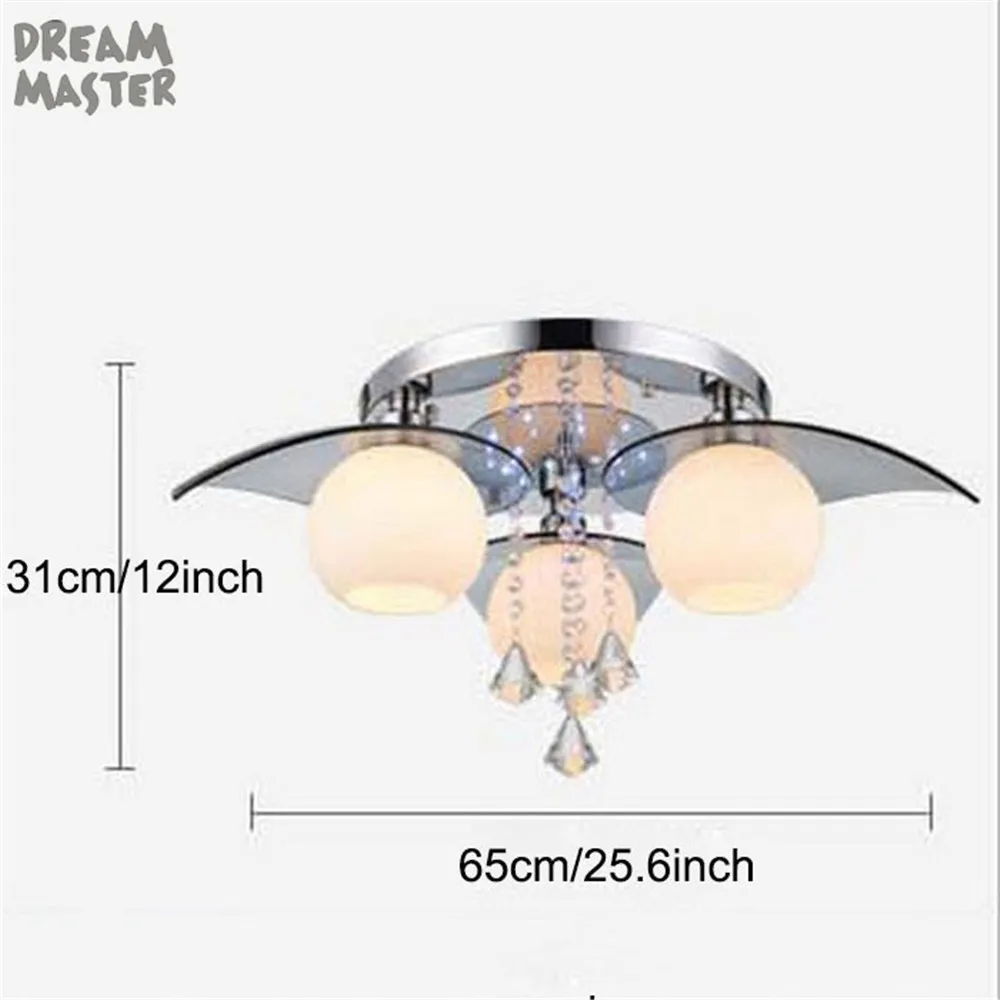 220 В светодиодный светильник с дистанционным управлением, Хрустальный блеск для гостиной, спальни - Цвет абажура: 3-light