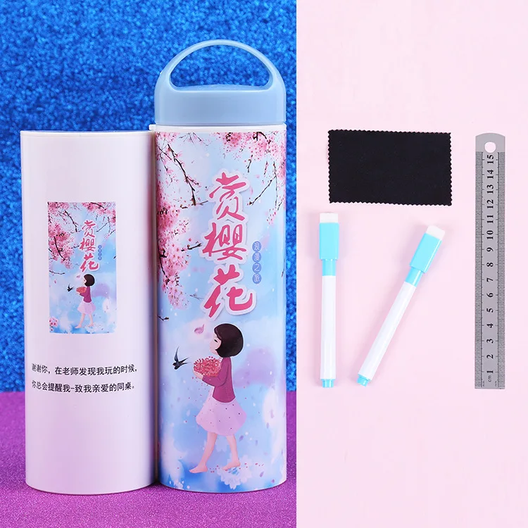 Kawaii Cute Pencil Box and Solar Calculator Large School Pencilcase Kawaii Girl Pen Bag Pouch Children School Stationery C15 D20