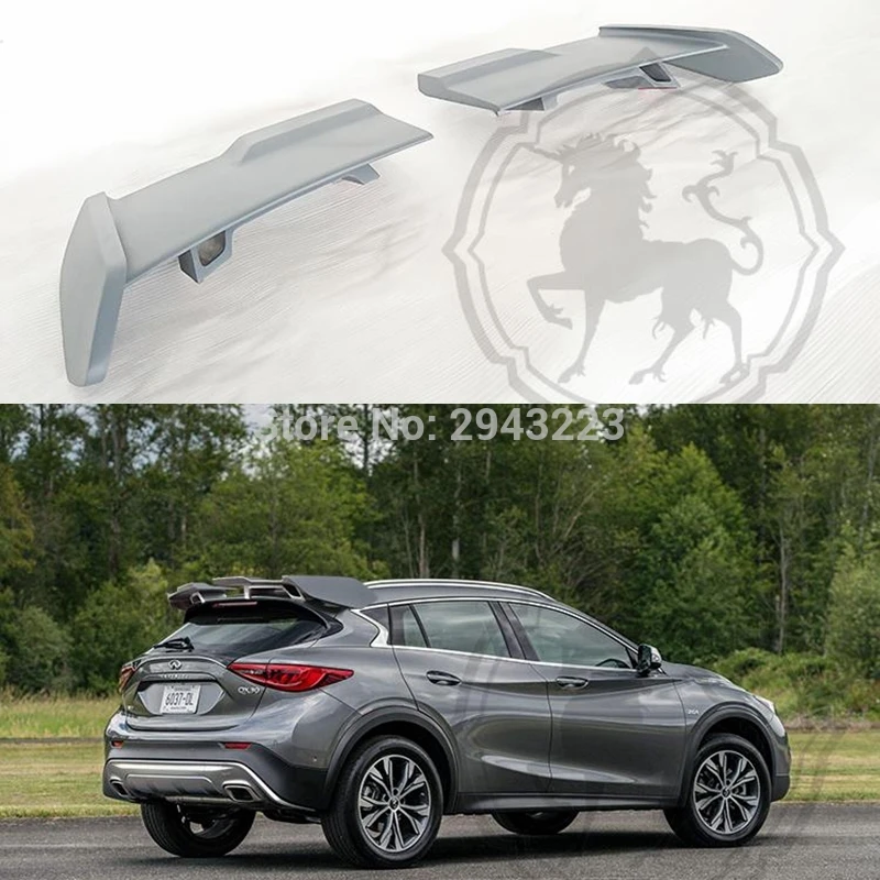 

For Infiniti QX30 Q30 Q30S ABS Plastic Material Unpainted Primer Color Rear Spoiler Wing Trunk Lid Cover Protector Car Styling