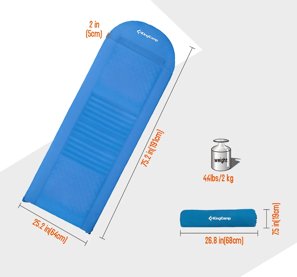 KingCamp коврик для сна на открытом воздухе походные коврики Комфорт плюс Самонадувающийся походный коврик для походов треккинг Кемпинг матрас с подушкой