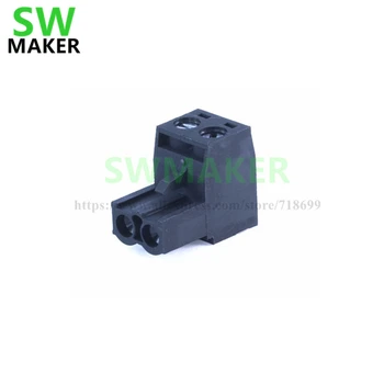 

SWMAKER 1pcs Replacement 2 Position Terminal Block Plug 5.08mm black color for Lulzbot reprap 3D printer parts