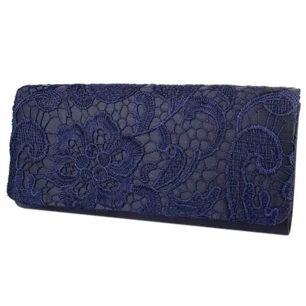 

Bridal Wedding Satin Evening Bags Lace Floral Day Pouch clutch women Purse Party