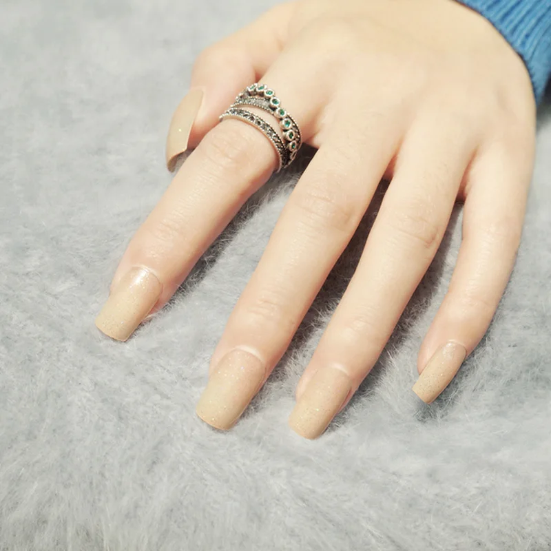 24 шт Модные накладные ногти для ногтей Нажмите на пальцы девушки предварительно клей поддельные ногти полное покрытие искусственная губка УФ-гель, акриловый для дизайна ногтей