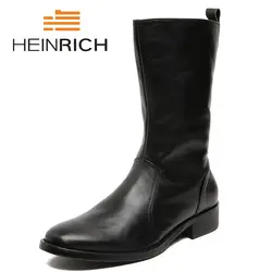Генрих новые зимние Для мужчин женские ботильоны, обувь мужские кожаные сапоги британский стиль легкий ботинки на платформе сайту Stivaletti Uomo