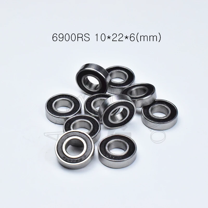 6900RS 10*22*6(мм) 10 шт. Подшипник ABEC-5 резиновый герметичный Подшипник тонкостенный подшипник 6900 6900RS хромированный стальной подшипник