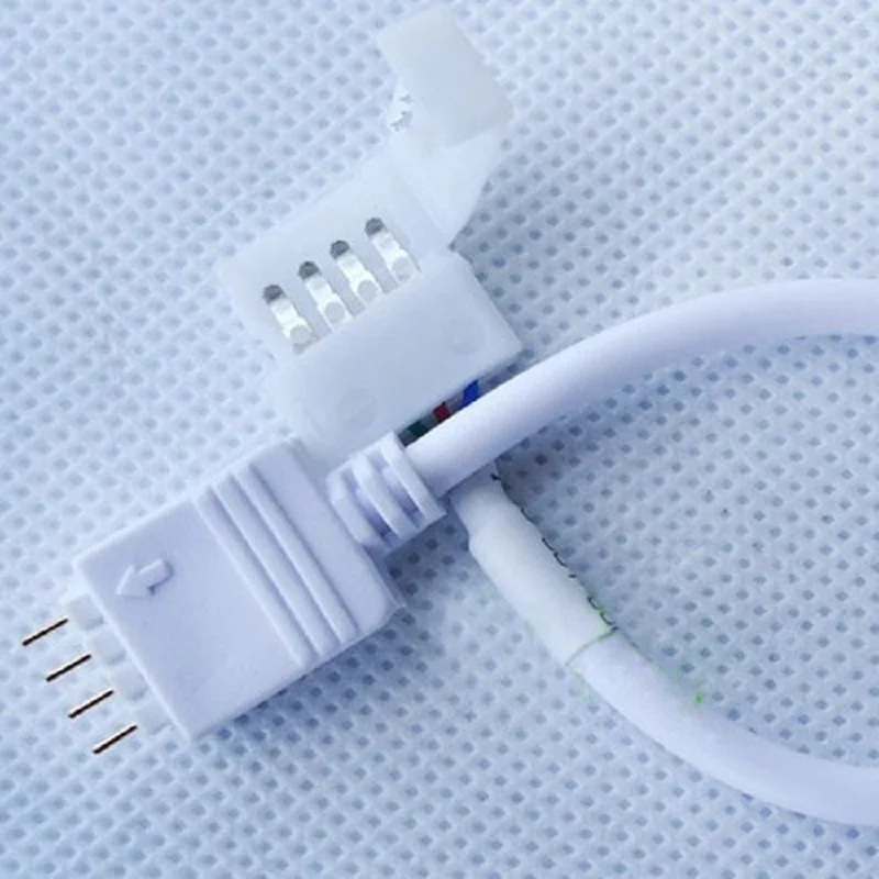 

10/20/50/100 pcs/pack 4PIN PCB Controll 4 Pin Male Connector Cable to 10mm Cable for Flexible 5050 RGB LED Strip Free shipping