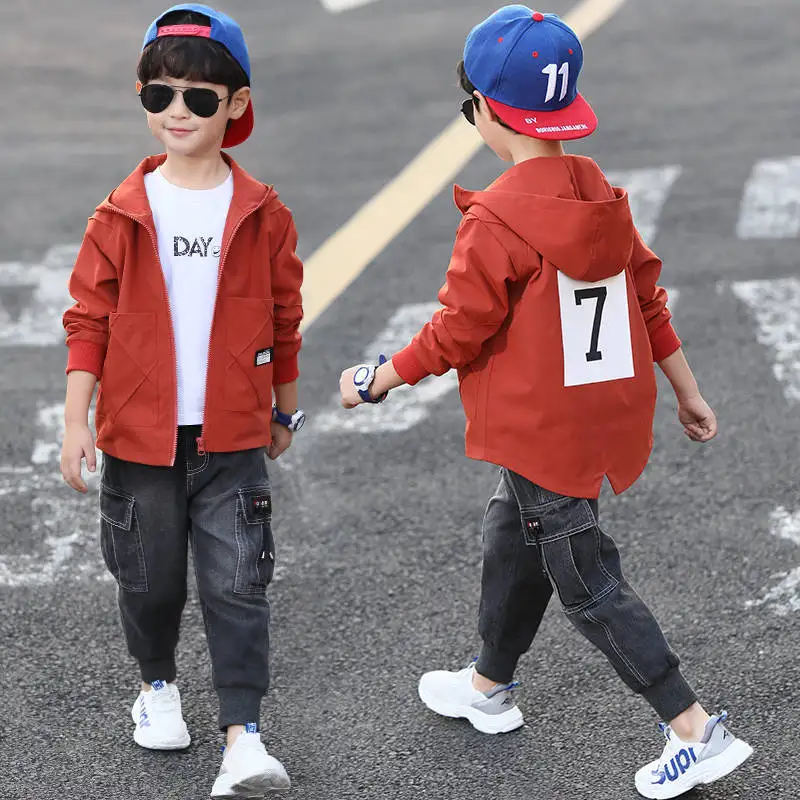 Boys jacket spring and autumn models big children's windbreaker children's baseball uniform boy jacket