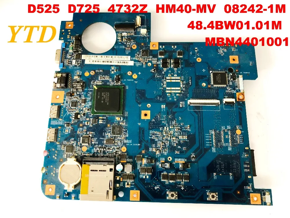 Оригинальная материнская плата для ноутбука ACER D525 D725 4732Z HM40-MV 08242-1M 48.4BW01.01M MBN4401001 протестированная хорошая 40