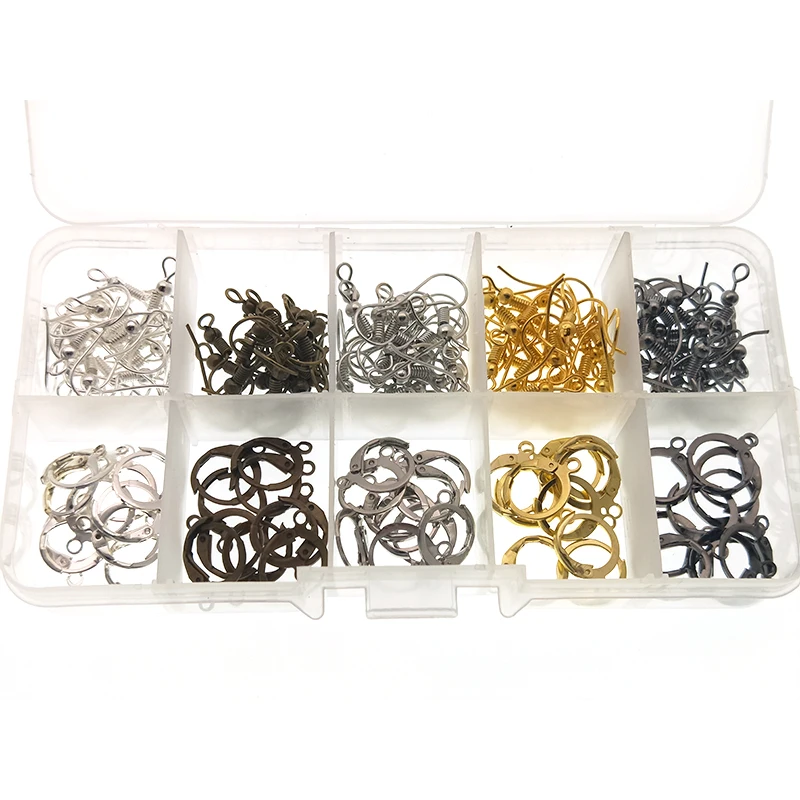 

150pcs/Box Earring Hooks Clasp Finding Ear Wire Hypo-allergenic Mixed Color Earring Clasps hooks DIY Jewelry Making Accessories