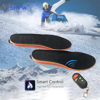 

Electrically Heated Insoles w/ Remote Control Winter Heating Shoe-pads Thermal Breathable Heel Lift Insoles EVA Material 1800mAh