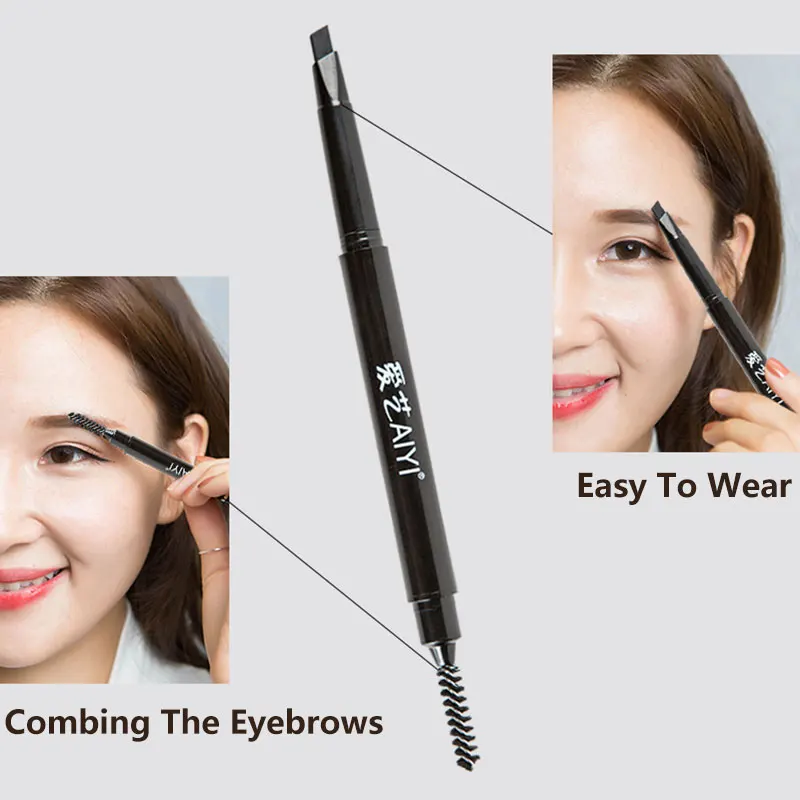 Eyebrow Pencil Long Lasting Natural Tattoo Eyebrow Waterproof Rotating Automatic Eye Brow Pencil with Brush Beauty Cosmetic Tool