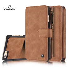Original Caseme Retro Genuine Leather Wallet Case for iPhone SE 5 5s 6 6s plus Magnetic Flip Phone Bag with Card Slots