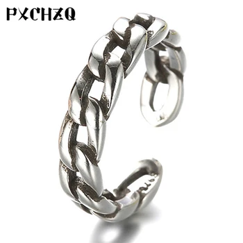 

New female models Korean retro fashion hemp taffeta Thai silver ring opening ring manufacturers wholesale