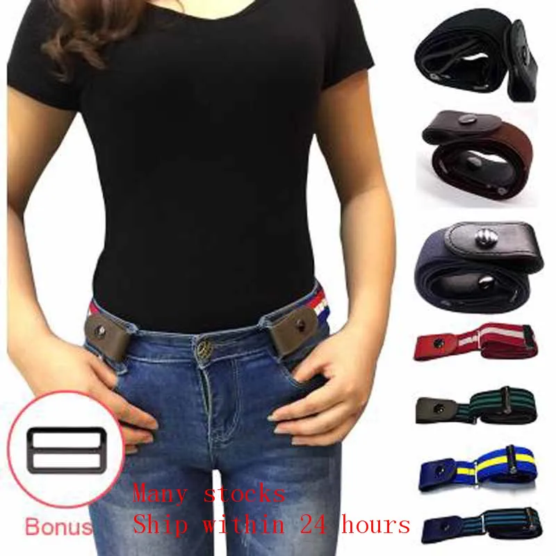 

Buckle-Free Belt for Jean Pants Dresses No Buckle Stretch Elastic Waist Belt Women/Men No Bulge No Hassle Generalsize Waist Belt