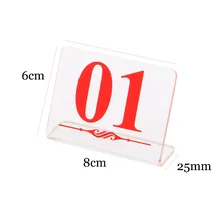 Новое поступление, l-образная ресторанная табличка с номером для столика, прозрачная акриловая цифровая табличка с номером для сидения, стойка-табличка для отеля, 5 шт./партия